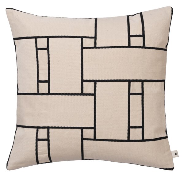 Povlak na polštář Lattice Offset Off-white/Black 50 × 50 cm