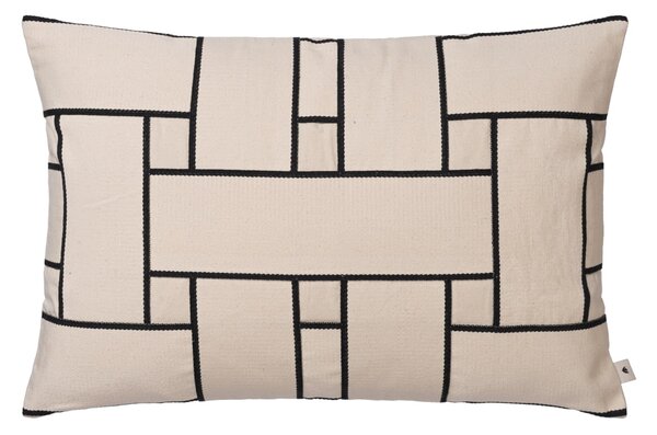 Povlak na polštář Lattice Offset Off-white/Black 40 × 60 cm