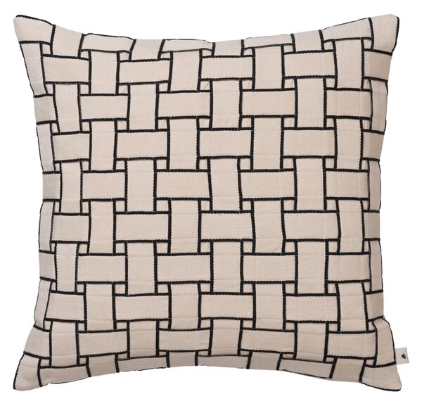 Povlak na polštář Lattice Off-white/Black 50 × 50 cm