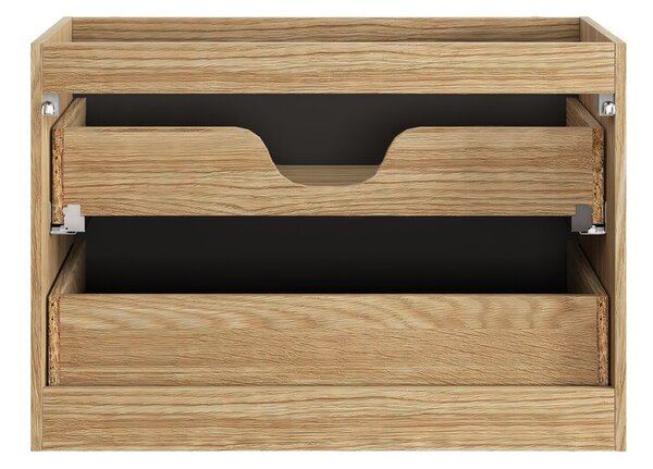 Comad Závěsná umyvadlová skříňka Luxor Black s deskou 80 cm černá/dub olejovaný