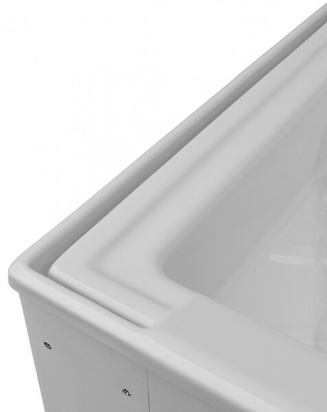 RR Machine Průmyslový sprchový box POLY NEW 80 W-VZ, ZÁVĚS Barva: Bílá, Rozměry (cm): 81x81, Varianta: bez výřezu pro odpadní trubky