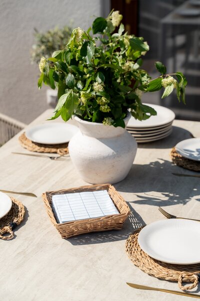 Papírové ubrousky Pattern Lunch Light Blue/Blue Grid – set 20 ks