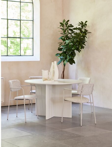 Světle šedý kulatý jídelní stůl ø 110 cm Palma – Unique Furniture