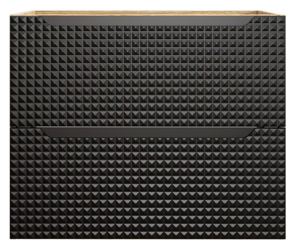 Comad Závěsná umyvadlová skříňka Luxor Black 82-70-2S černá/dub olejovaný
