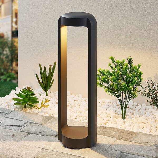 Lucande Podstavcové světlo Habsa LED, výška 50 cm, Černá, Hliník, Moderní