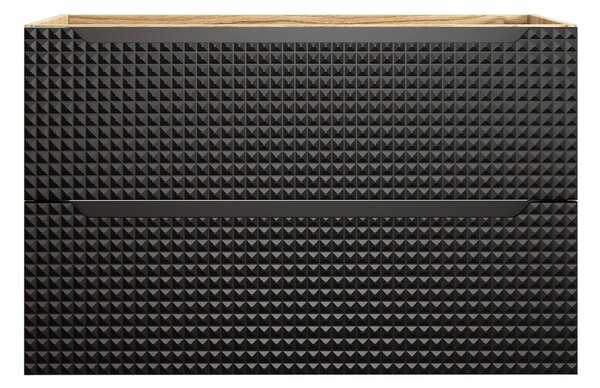 Comad Závěsná umyvadlová skříňka Luxor Black 82-90-2S černá/dub olejovaný