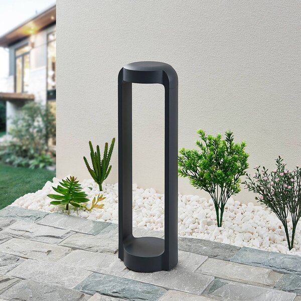Lucande Podstavcové světlo Habsa LED, výška 50 cm, Černá, Hliník, Moderní