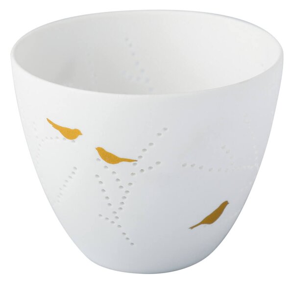 Porcelánový svícen Gold Birds Small