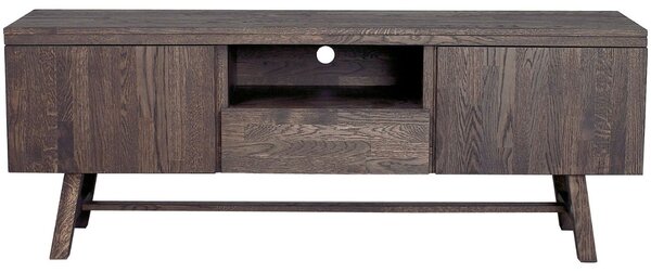Tmavě hnědý dubový TV stolek ROWICO BROOKLYN 160 x 45 cm