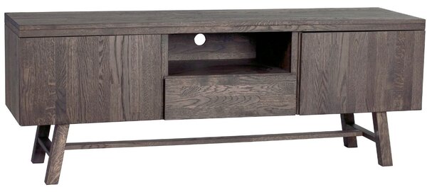Tmavě hnědý dubový TV stolek ROWICO BROOKLYN 160 x 45 cm