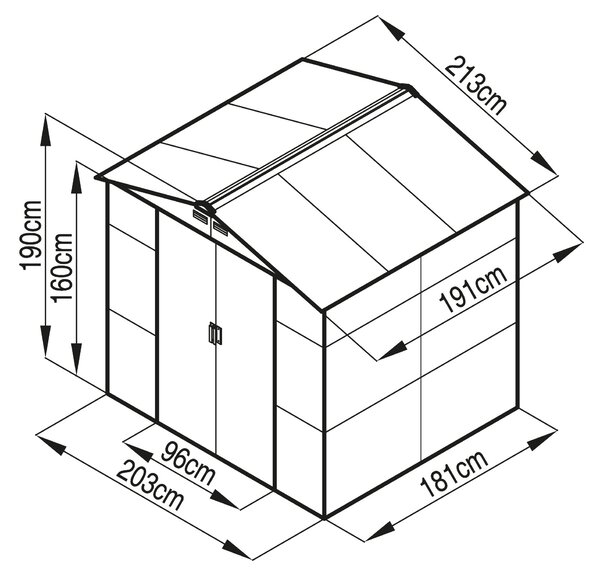 Zahradní domek G21 GAH 407 - 213 x 191 cm, hnědý