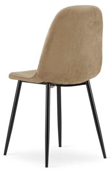 Set tří jídelních židlí PADVA sametové hnědé / černé nohy (3 ks)