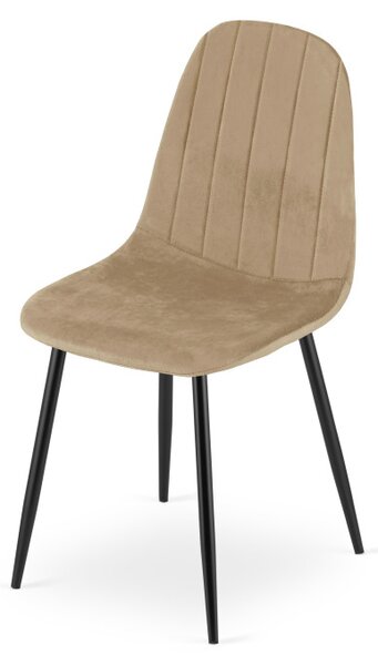 Set tří jídelních židlí PADVA sametové hnědé / černé nohy (3 ks)