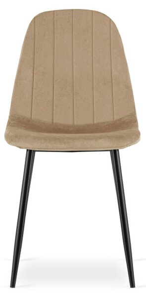 Set tří jídelních židlí PADVA sametové hnědé / černé nohy (3 ks)