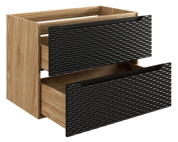 Comad Koupelnová sestava Ocean s deskou, umyvadlem a skříňkami 120 cm černá/dub olejovaný