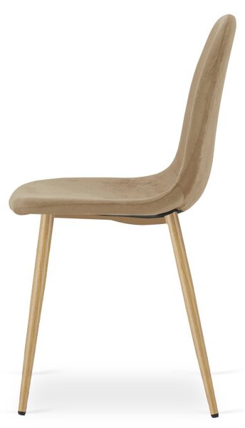 Set tří jídelních židlí PADVA sametové hnědé / hnědé nohy (3 ks)