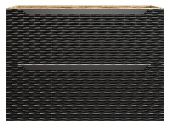 Comad Koupelnová sestava Ocean s deskou, umyvadlem a skříňkami 120 cm černá/dub olejovaný