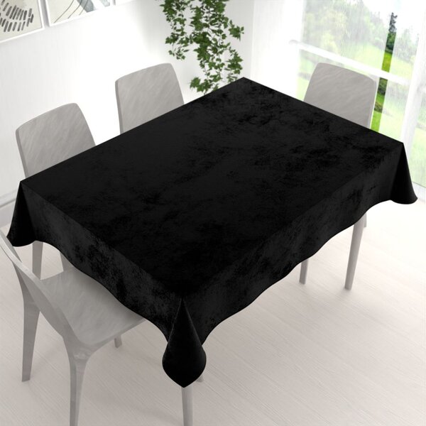 Biante Velký sametový obdélníkový ubrus Velvet Premium SVP-041 Černý 160x220 cm