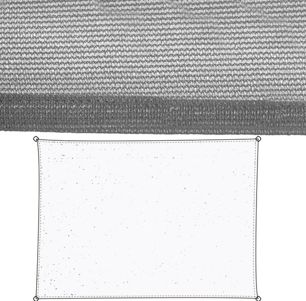 Stínící plachta Markýza 3,5 x 5 m Šedý Polyetylen 90 x 180 x 0,5 cm 350 x 500 x 0,5 cm