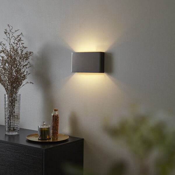 Moderní nástěnné svítidlo Gunmetal 2-Lights - Otan