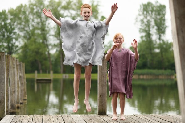 Nelly Plážové pončo dětské -starorůžová Rozměr: 98 - 116 cm