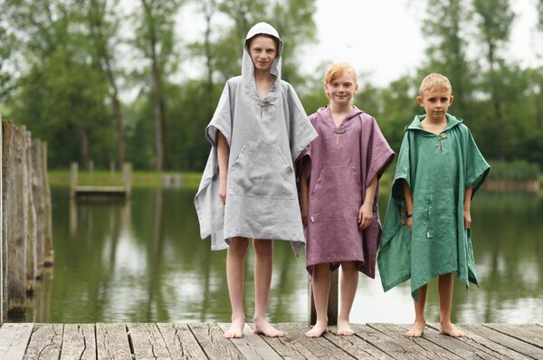 Nelly Plážové pončo dětské -starorůžová Rozměr: 98 - 116 cm