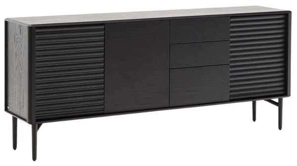 Černá dubová komoda Kave Home Lenon 200 x 45 cm