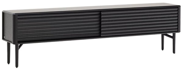 Černý dubový TV stolek Kave Home Lenon 200 x 35 cm