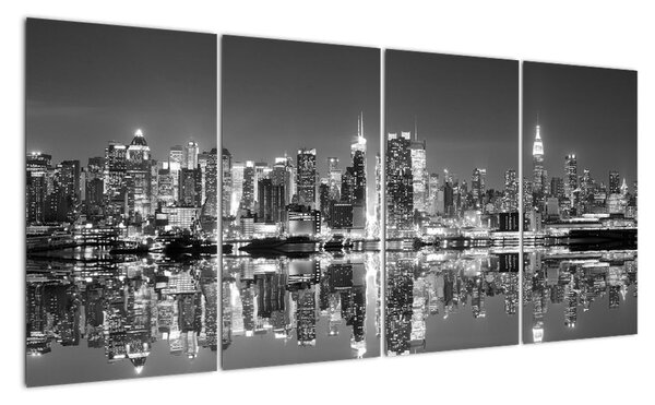 Pohled na noční město - obraz (160x80cm)