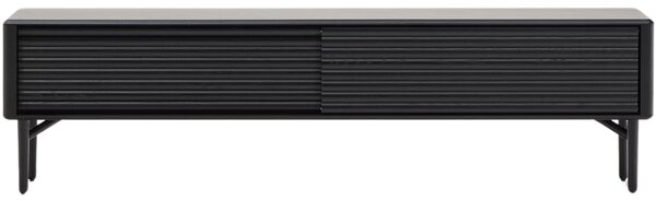 Černý dubový TV stolek Kave Home Lenon 200 x 35 cm