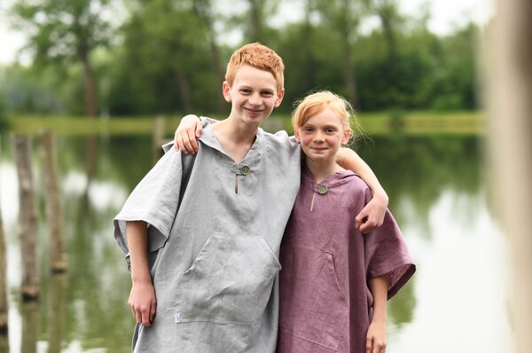 Nelly Plážové pončo dětské -starorůžová Rozměr: 98 - 116 cm