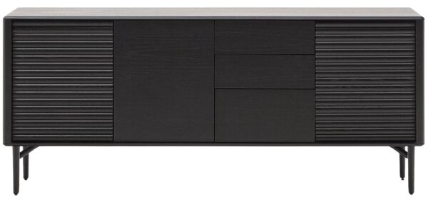 Černá dubová komoda Kave Home Lenon 200 x 45 cm