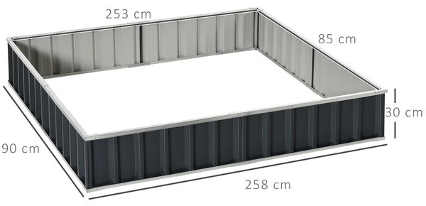 Zvednutý zahradní záhon Outsunny z oceli DIY s T-označníky pro rostliny, rukavicemi, vyvýšeným záhonem, bylinkovým záhonem a květinovým stojanem na ba