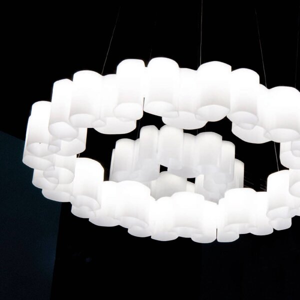 Stilnovo LED závěsné světlo Honey, stmívatelné, kulaté, 58 cm, stmívatelný, Bílá / opál, Obývací pokoj / jídelna, Plast, Moderní