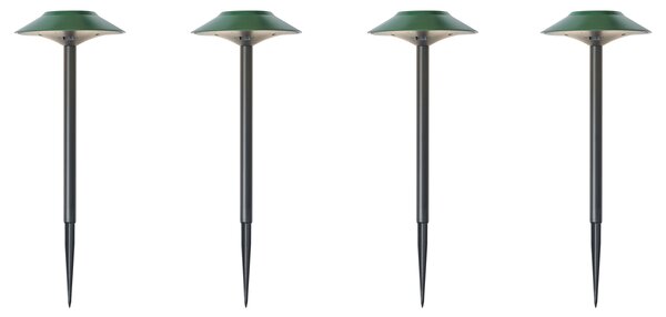 Sada 4 zelených bodových světel včetně LED IP44 solárních - Mushroom