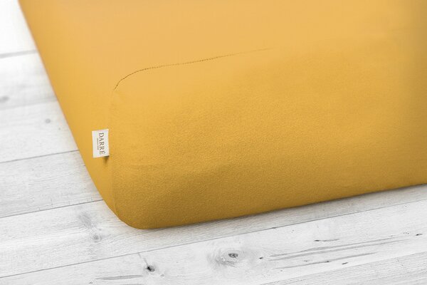 Jersey prostěradlo pískově žluté na výšku matrace do 20 cm Velikost: 120 x 200