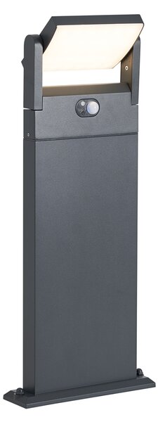 Venkovní sloupkové svítidlo tmavě šedé s pohybovým senzorem 60cm IP54 solární - Judge