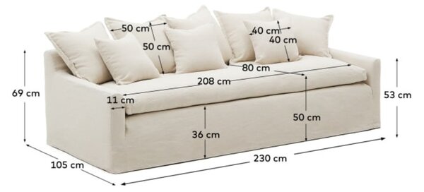 Kave Home Pohovka Zenira 230 cm