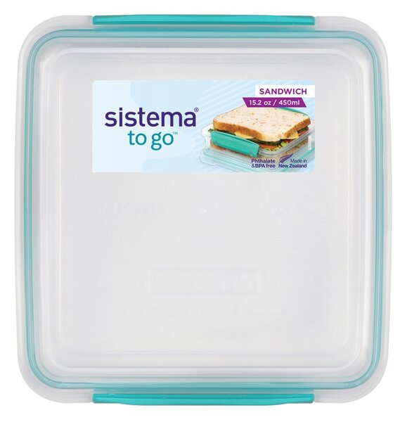Sistema Svačinový box na toast To Go Sandwich 450 ml, zelená