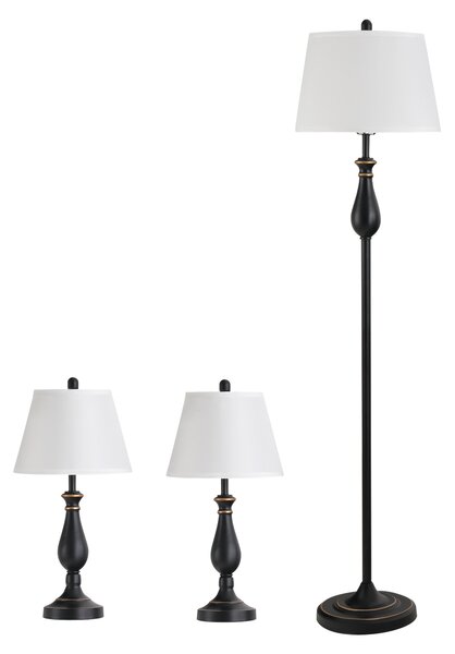 Sada lamp, 1 stojací a 2 stolní, černo-bílé B31-183
