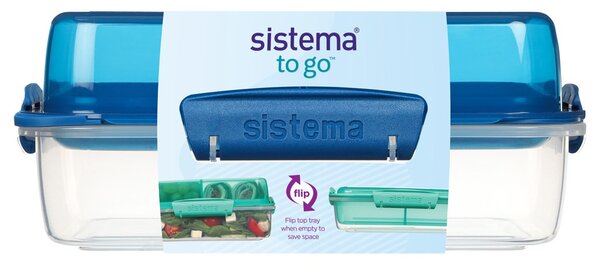 Sistema Dělený svačinový box To Go LunchStack Rectangle 1,8 l, modrá