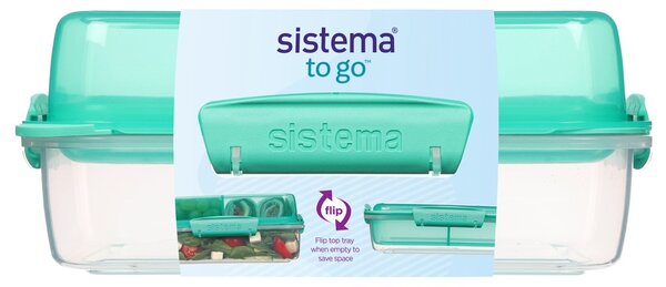 Sistema Dělený svačinový box To Go LunchStack Rectangle 1,8 l, zelená