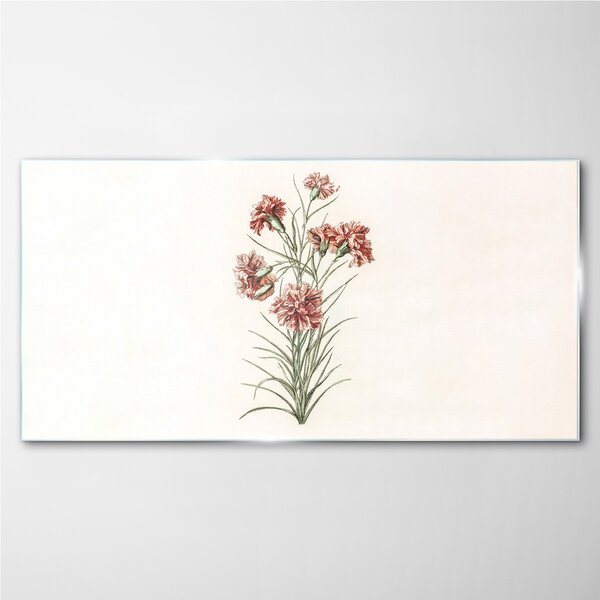 Obraz na skle Obraz na skle Kresba květin závod