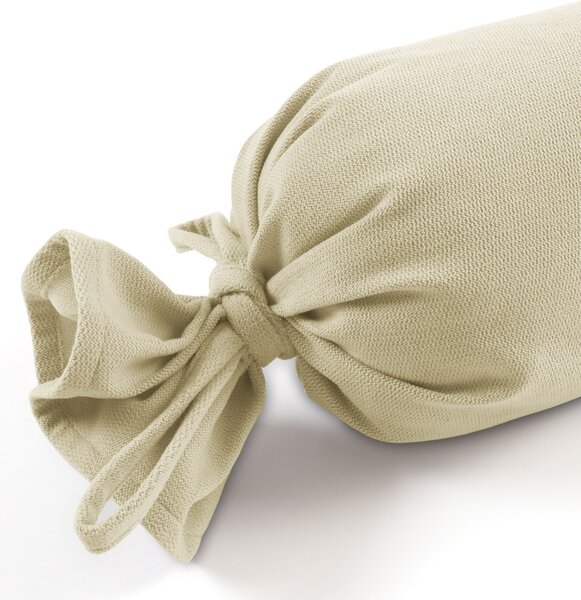 Biante Polštář válec bonbon Velur VLR-005 Smetanový 15x40 cm