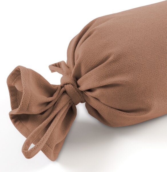 Biante Polštář válec bonbon Velur VLR-006 Oříškově hnědý 15x40 cm