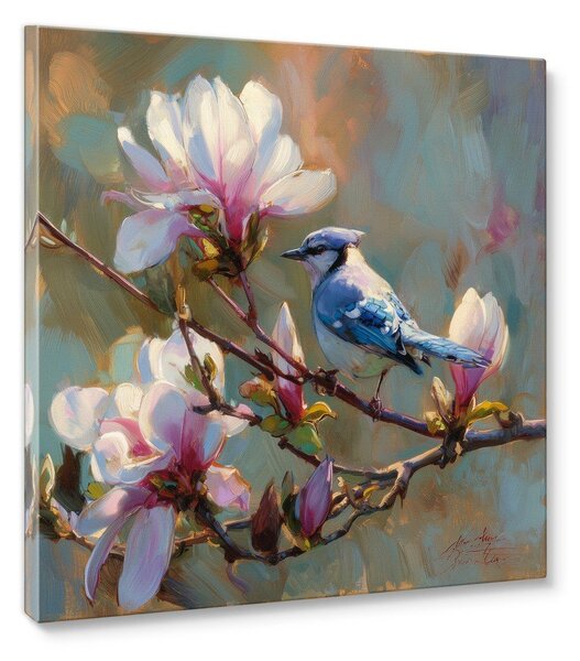 Tištěný obraz na plátně 32x32 cm Bluejay & Blossom – Styler