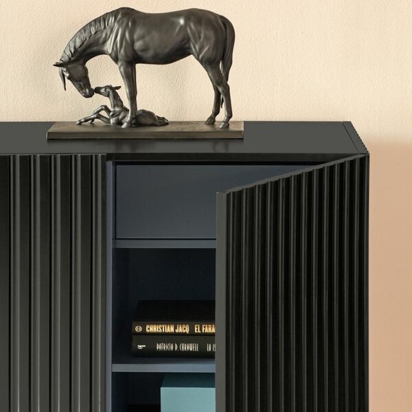 Černá lakovaná komoda Teulat Doric 198 x 48 cm
