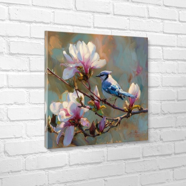 Tištěný obraz na plátně 32x32 cm Bluejay & Blossom – Styler