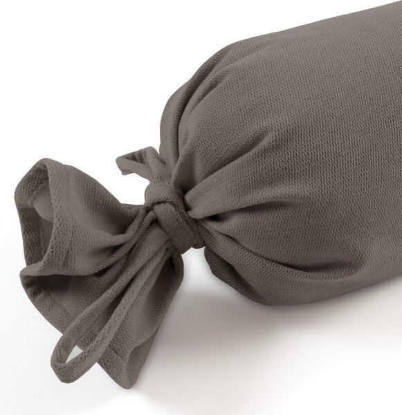 Biante Polštář válec bonbon Velur VLR-008 Šedobéžový 15x40 cm