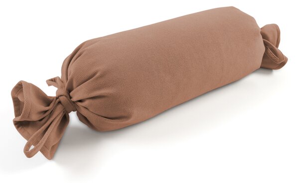 Biante Polštář válec bonbon Velur VLR-006 Oříškově hnědý 15x40 cm